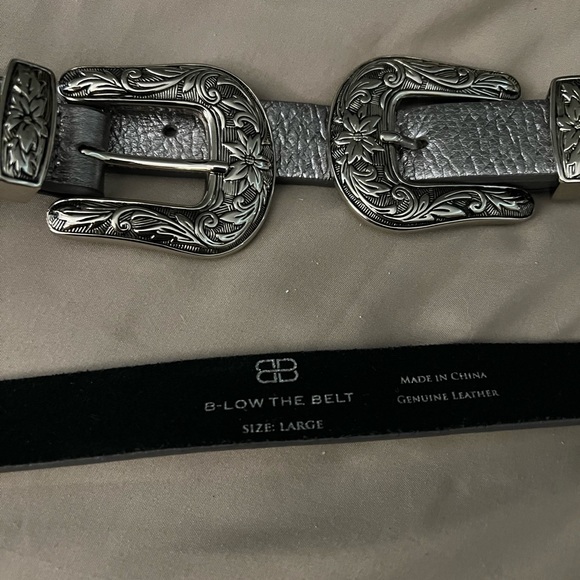 B-Low the Belt Bri Bri Leather Belt in Pewter - Picture 2 of 4